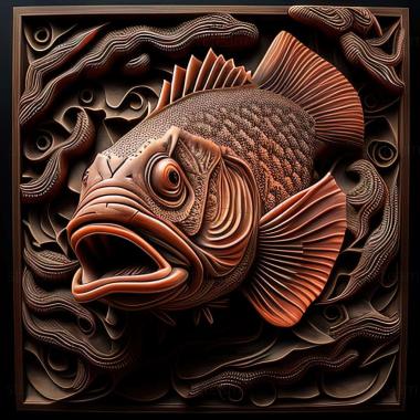 3D model Brocade pterygoplicht fish (STL)